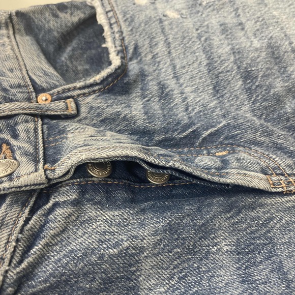 We The Free Blue Medium Stone wash Ankle Crop Distressed Jeans‎ Raw Hem 26 waist - Picture 4 of 11